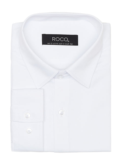 Boys long sleeved white shirt