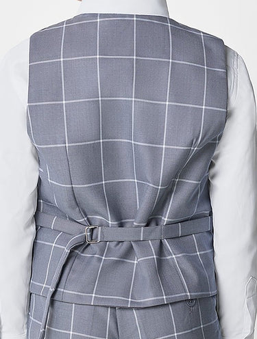 grey check waistcoat