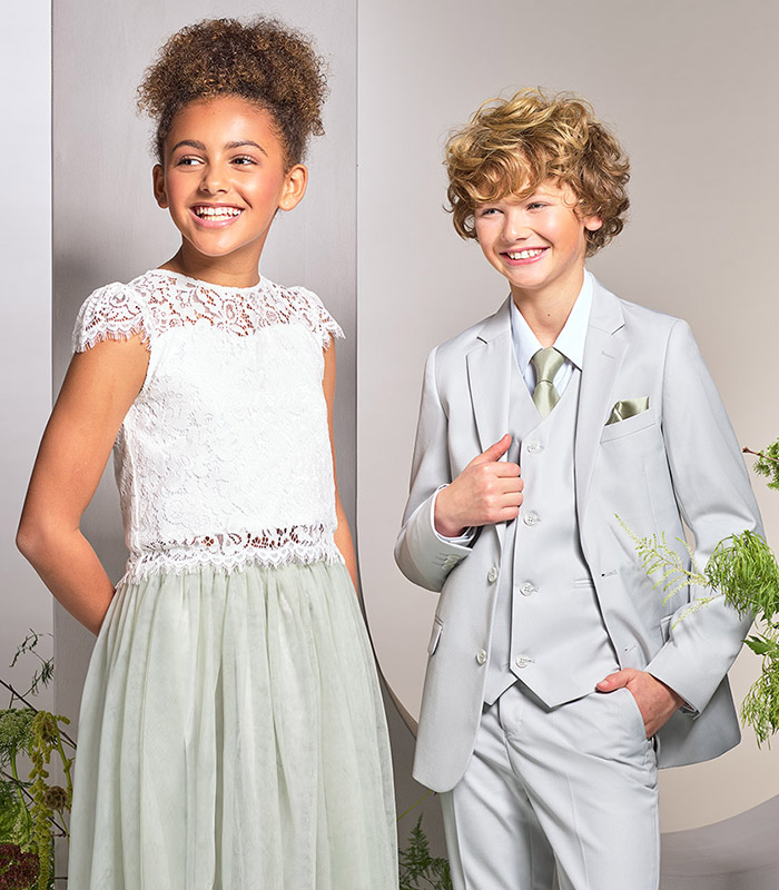 Shop boys monaco stone suit and frances girls two-piece at Roco